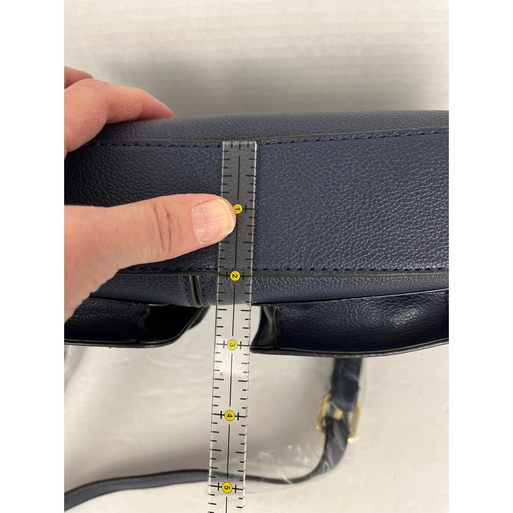 London Fog Collection Evelyn Multi Crossbody Bag Purse Navy Blue Gold Accents - Picture 12 of 12